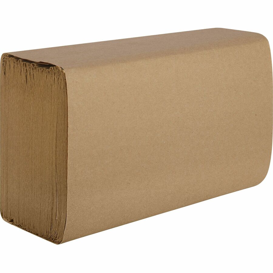 Genuine Joe Paper Towel Single fold 250 sheets Natural - 1 Ply - 10.25’’ Width x 9.10’’ Length - embossed design