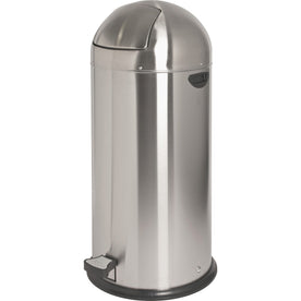 Genuine Joe Pedal Receptacle Bin: 13.5 Gal Stainless Steel Bin - Waste Containers & Lids