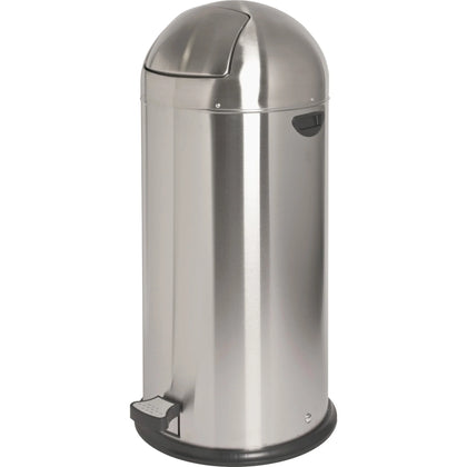 Genuine Joe Pedal Receptacle Bin: 13.5 Gal Stainless Steel Bin - Waste Containers & Lids