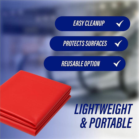 Genuine Joe Plastic Rectangular Table Covers - 108’’ Length x 54’’ Width - Red - 6 / Pack - Tablecloths