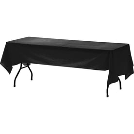Genuine Joe Plastic Table Covers - 108’’ Length x 54’’ Width - Black - 6/Pack - 4 / Carton - Tablecloths