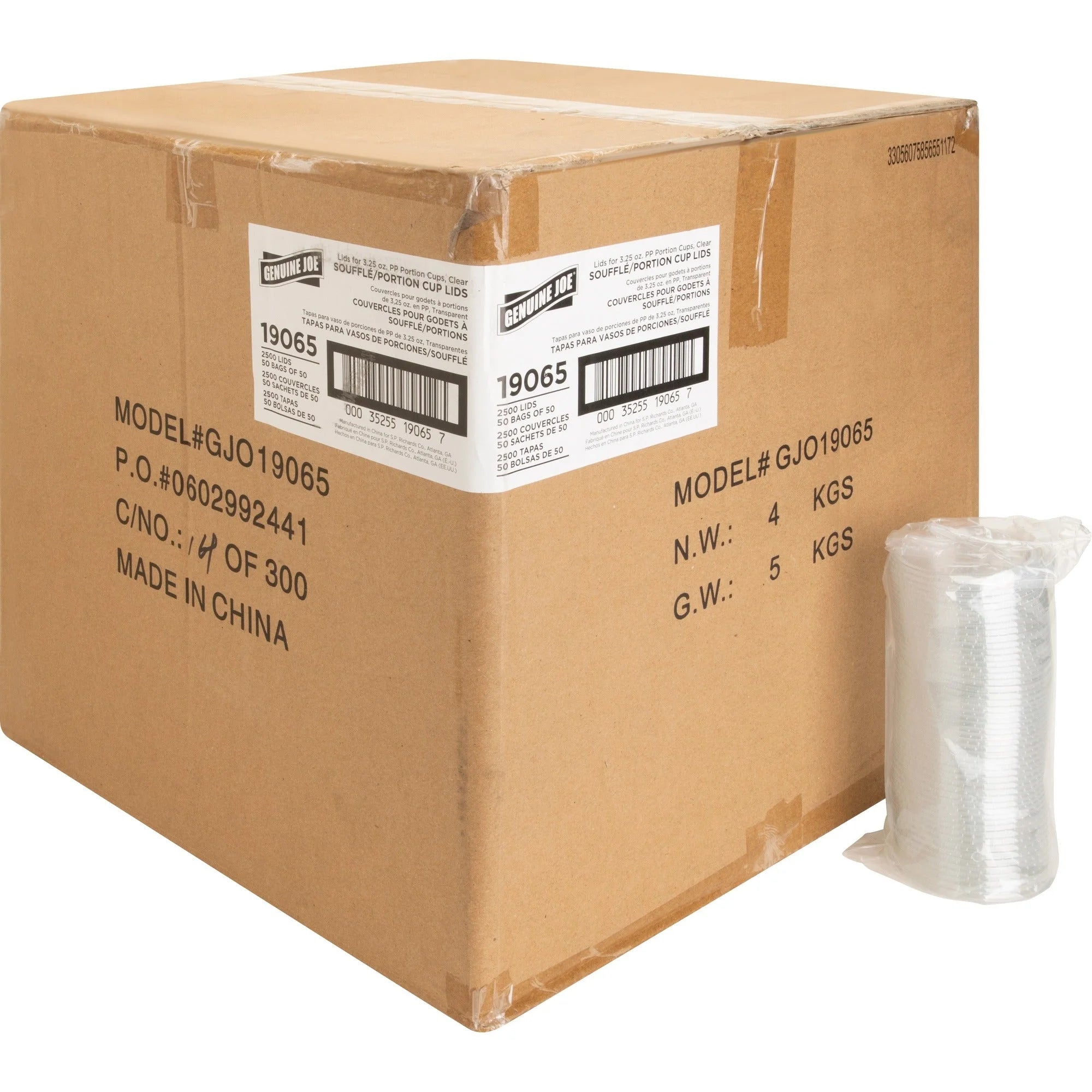 Genuine Joe Portion Cup Lid - 2.9’’ Diameter - Clear - 50/Bag - Food Storage