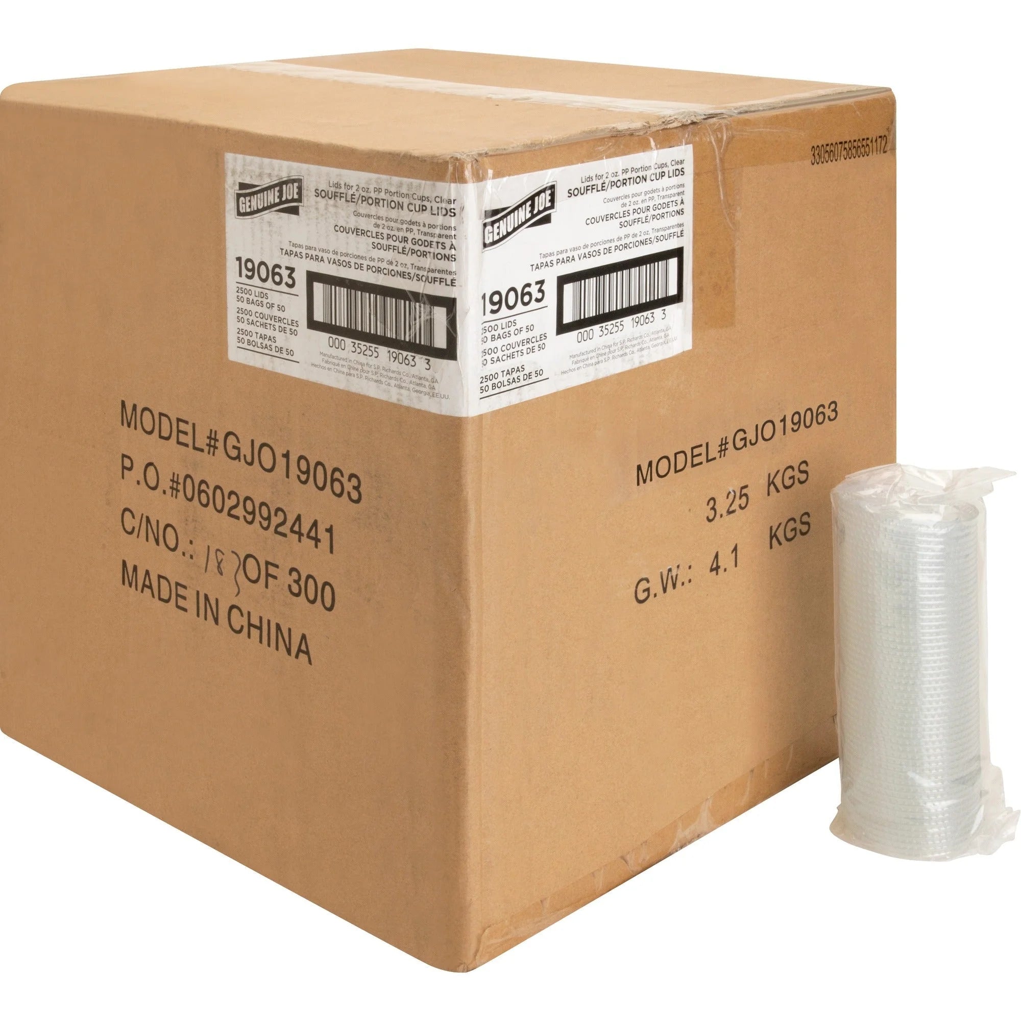 Genuine Joe Portion Cup Lid - Clear Transparent - 50/Bag 50/Carton - Food Storage