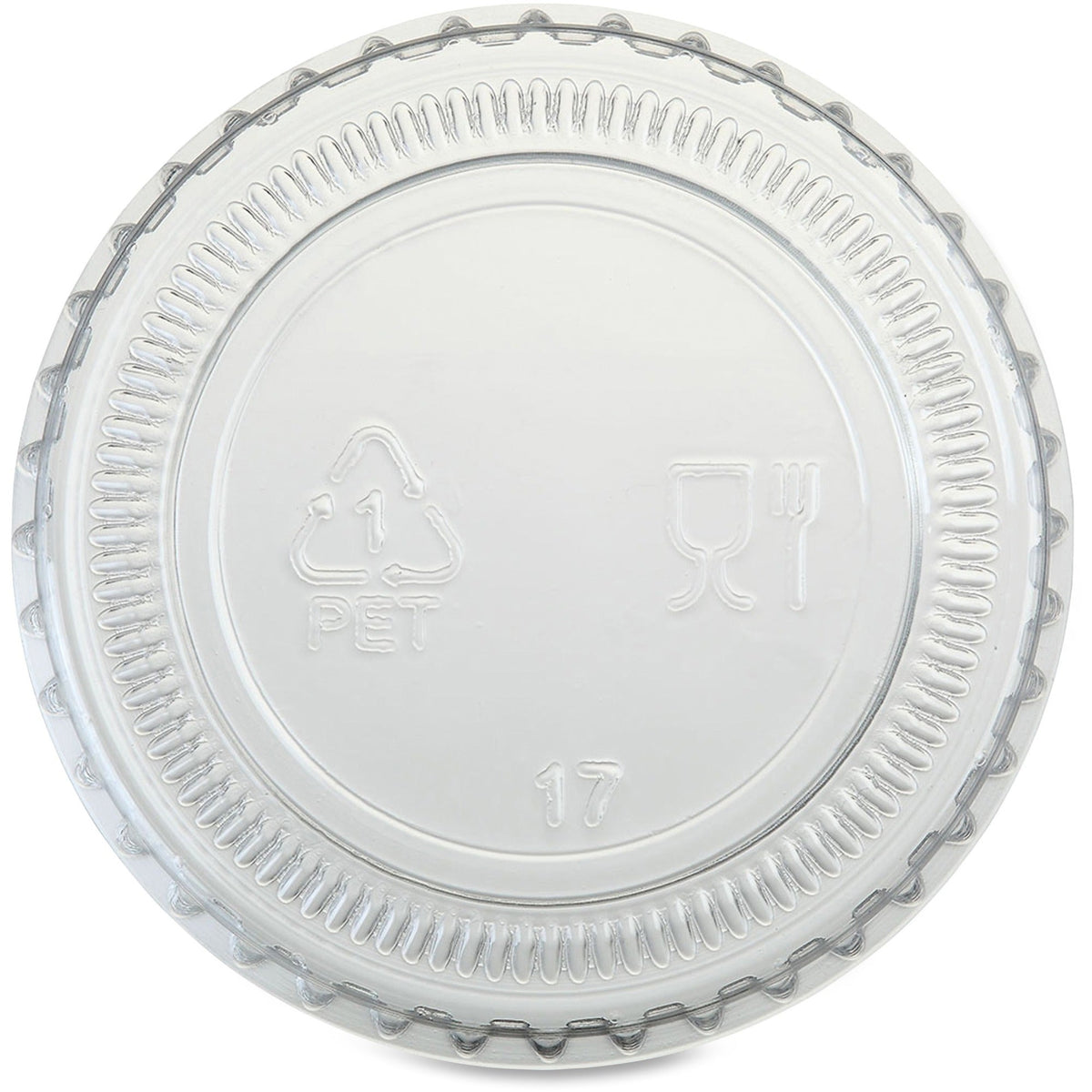 Genuine Joe Portion Cup Lid - Transparent Clear - 50/Bag - 50 / Carton - Food Storage