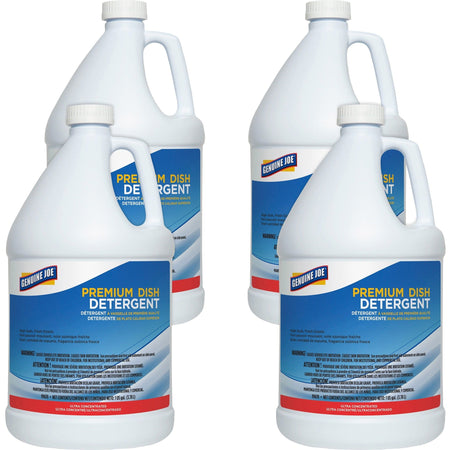 Genuine Joe Premium Dish Detergent: Concentrated Grease Remover - 128 fl oz - Dish/Dishwasher Detergents