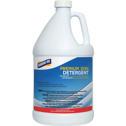 Genuine Joe Premium Dish Detergent: Concentrated Grease Remover - 128 fl oz - Dish/Dishwasher Detergents