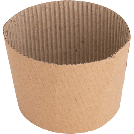 Genuine Joe Protective Corrugated Cup Sleeves - Brown - 50 / Pack - Cups