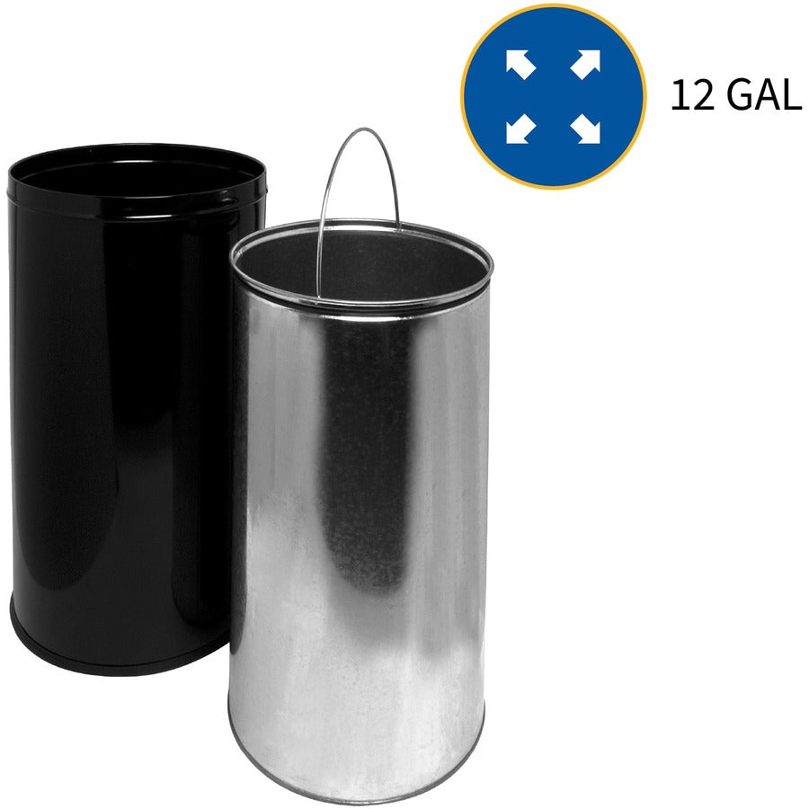 Genuine Joe Push Open Round Top Receptacle - Alternate-Image2
