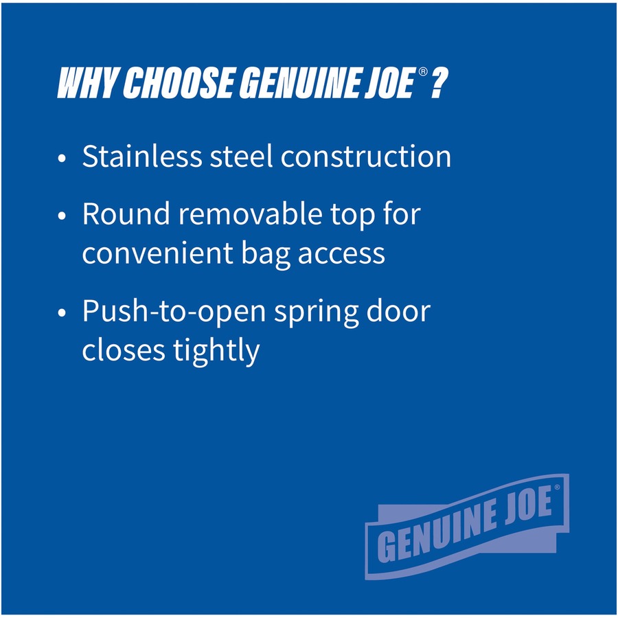 Genuine Joe Push Open Round Top Receptacle - Alternate-Image1