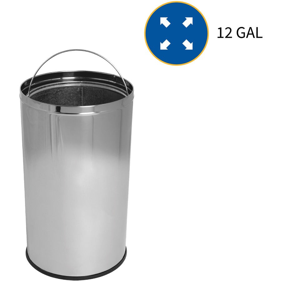 Genuine Joe Push Open Round Top Receptacle - Alternate-Image1