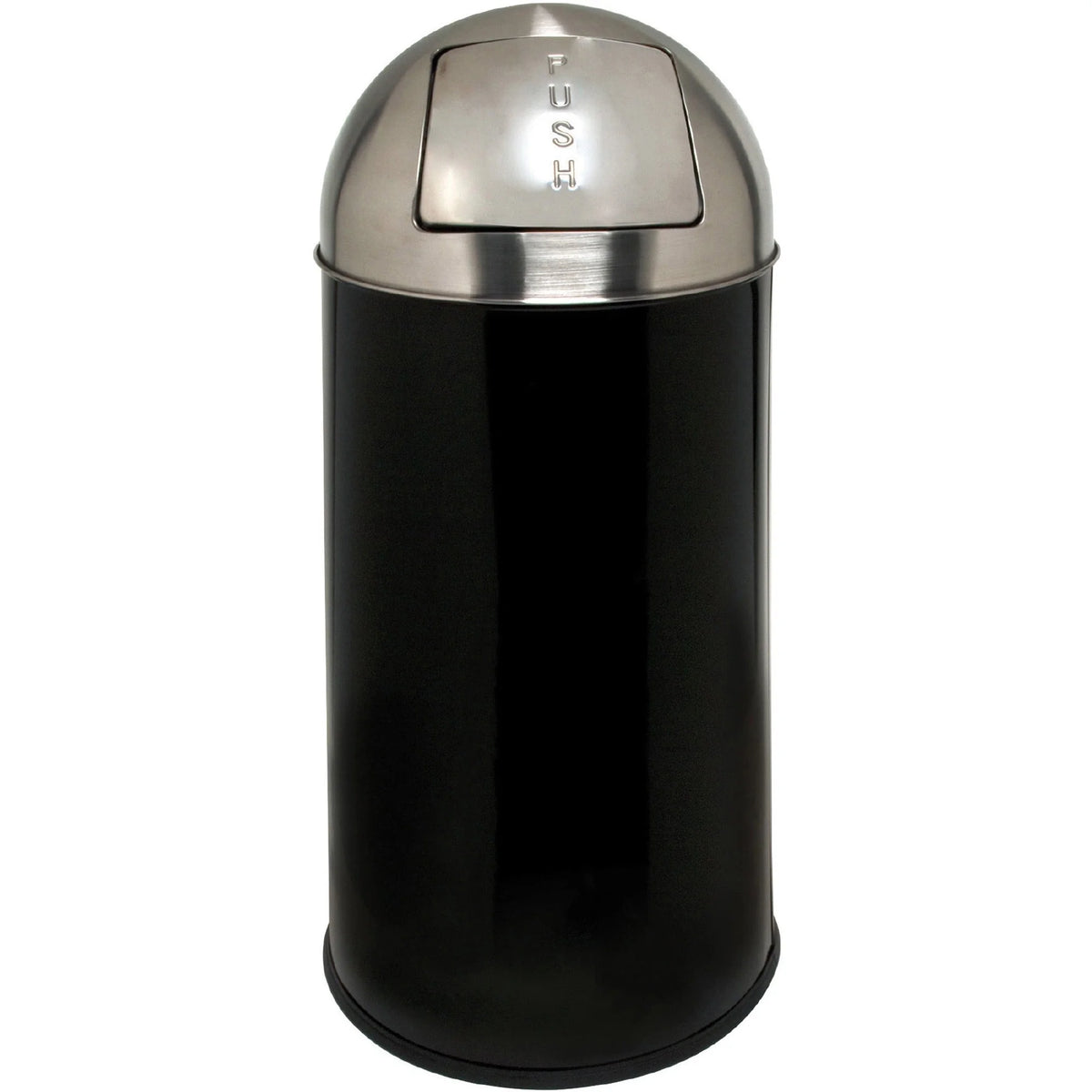Genuine Joe Push Open Round Top Receptacle - 12 gal Capacity - Receptacles