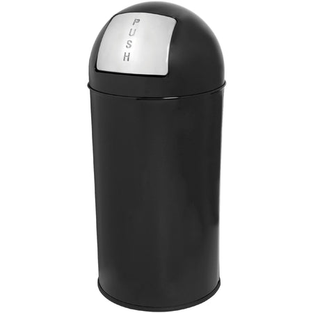 Genuine Joe Push Open Round Top Receptacle - 12 gal Capacity - Waste Containers & Lids