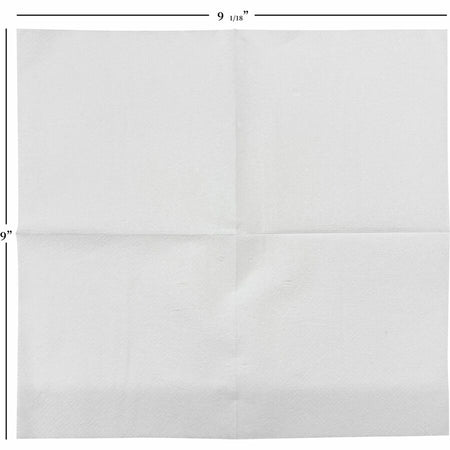 Genuine Joe Quad-fold Square Beverage Napkins - 1 Ply - 9.50’’ Width x Length - White - 500/Pack - 8 / Carton