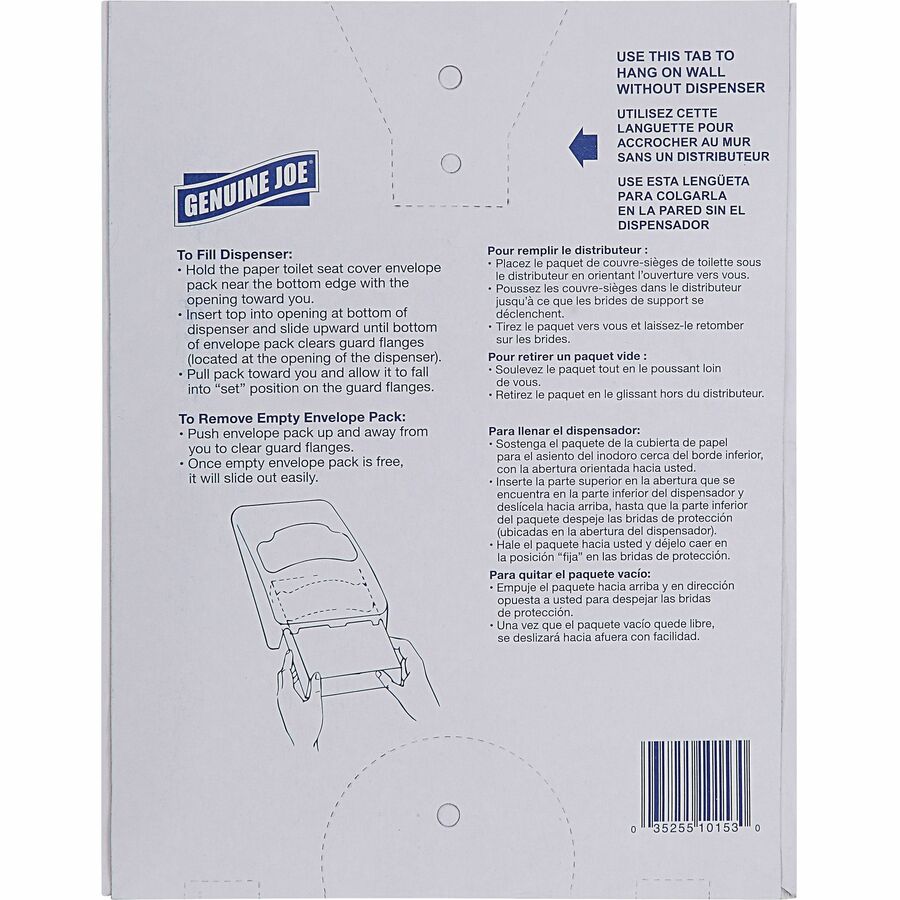 Genuine Joe Quarter-Fold Toilet Seat Covers - Rear