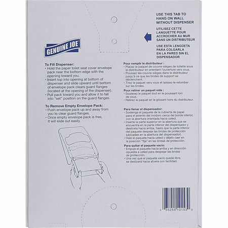 Genuine Joe Quarter-Fold Toilet Seat Covers - Rear