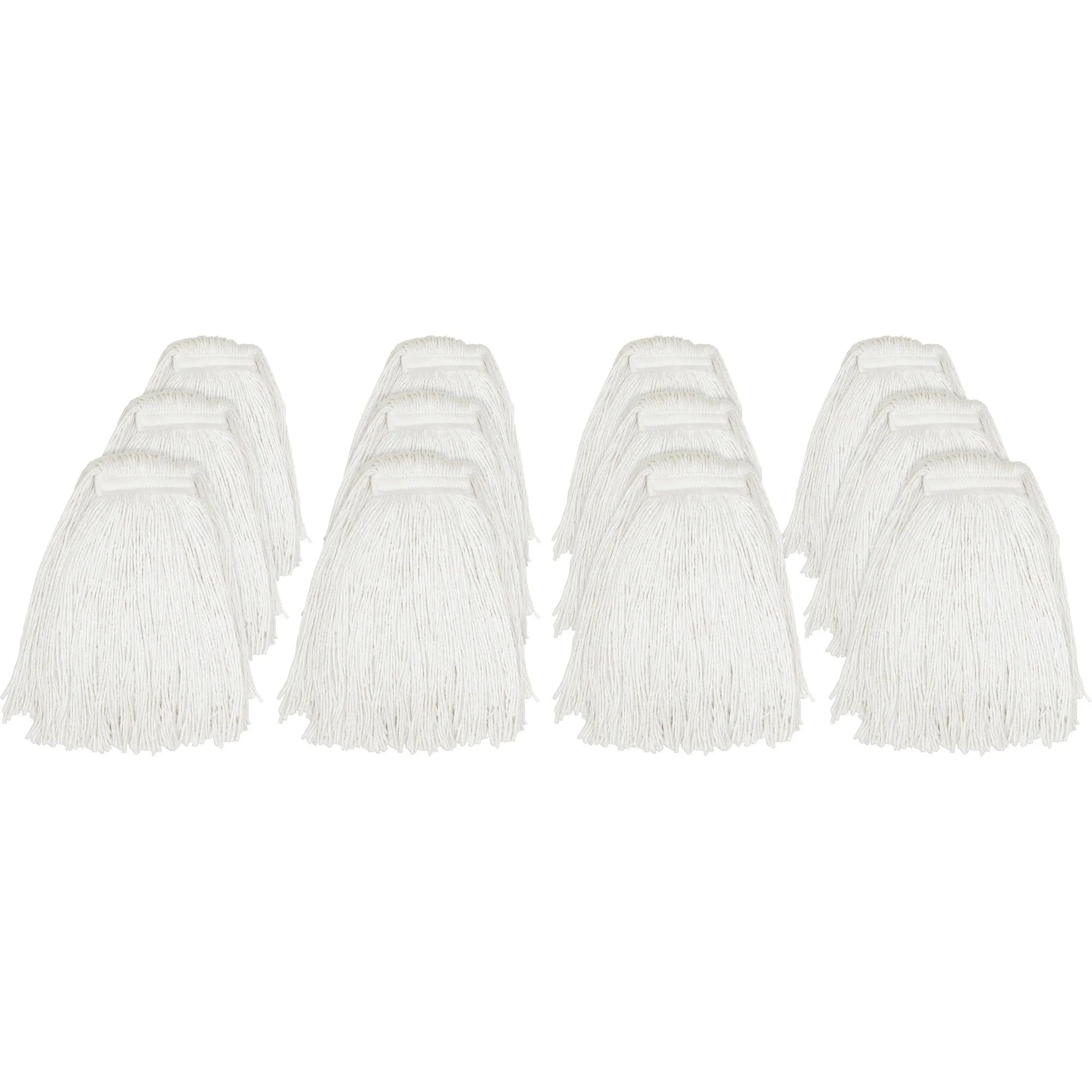 Genuine Joe Rayon Cut End Mophead - Natural - 12/Carton - Mops & Refills