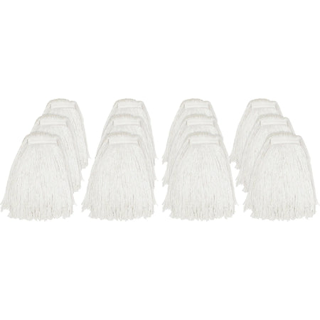 Genuine Joe Rayon Cut End Mophead - Natural - 12/Carton - Mops & Refills