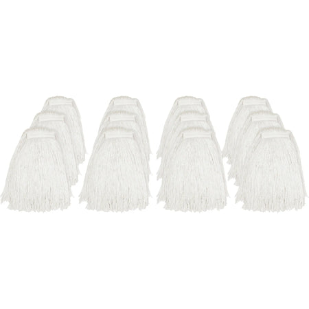 Genuine Joe Rayon Cut End Mophead - Natural - 12/Carton - Mops & Refills