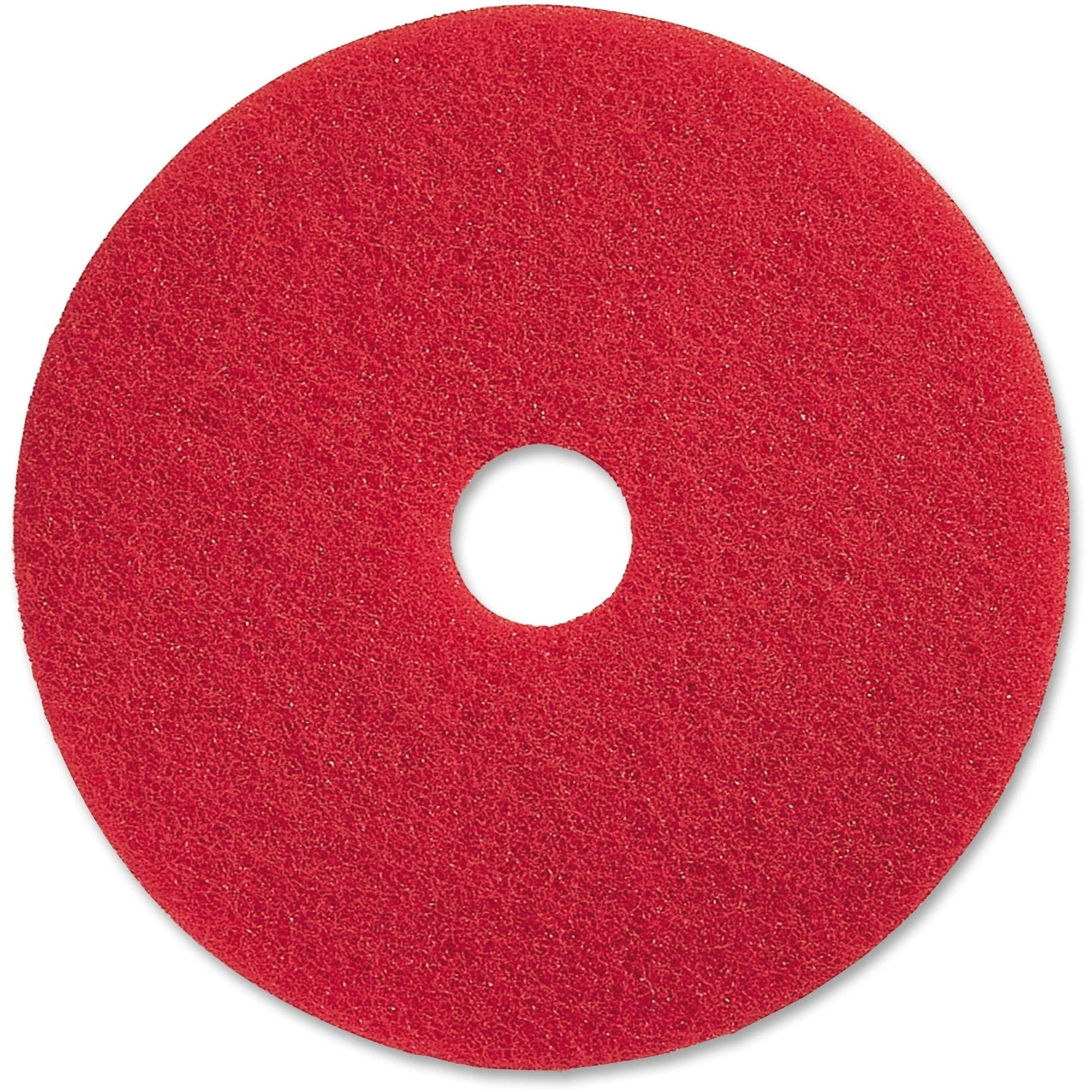 Genuine Joe Red Buffing Floor Pad - 20’’ Diameter - Flexible Fiber - 5/Carton - Machines & Accessories