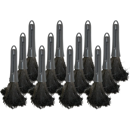 Genuine Joe Retractable Feather Duster: Plastic Handle Brown - 12/Carton - Dusters