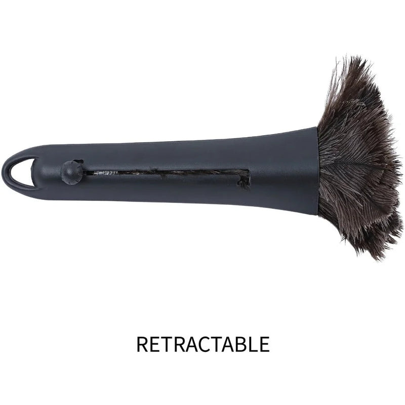 Genuine Joe Retractable Feather Duster: Plastic Handle Brown - Dusters