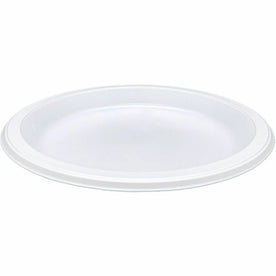 Genuine Joe Reusable Plastic Plates - 9’’ Diameter - White - 125/Pack