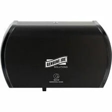 Genuine Joe Side-By-Side Bath Tissue Dispenser - Black - 1 Each - Bathroom Dispensers