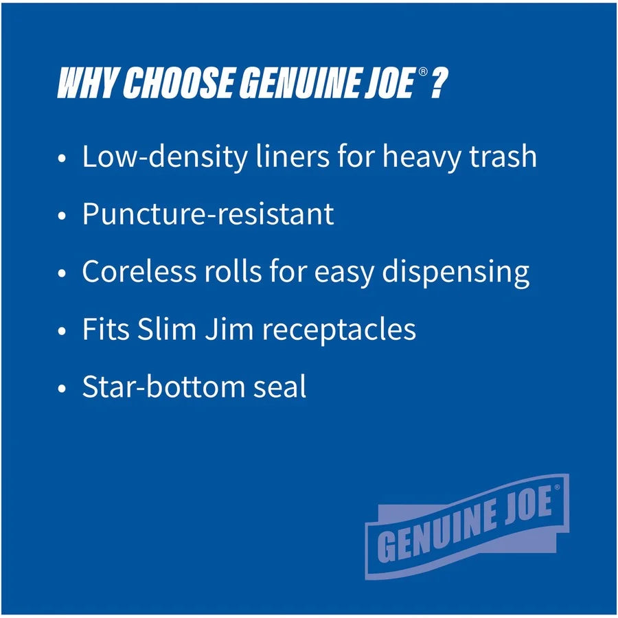 Genuine Joe Slim Jim 23-Gallon Can Liners - Medium Size - 112/Pallet - Trash Bags &