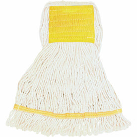 Genuine Joe Small Mophead - Durable Launderable - White - 1 Each - Mops & Refills