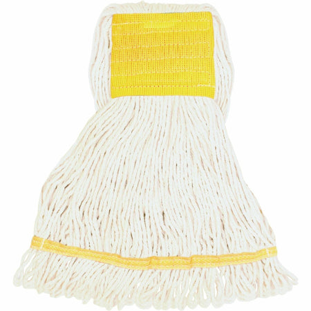 Genuine Joe Small Mophead - Durable Launderable - White - 1 Each - Mops & Refills