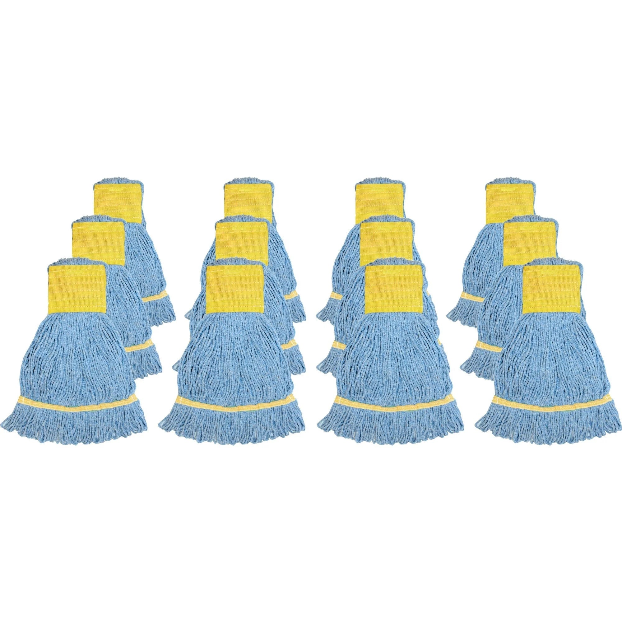 Genuine Joe Small Mophead - Rayon & Cotton Blend - Blue - 12/Carton - Mops Refills