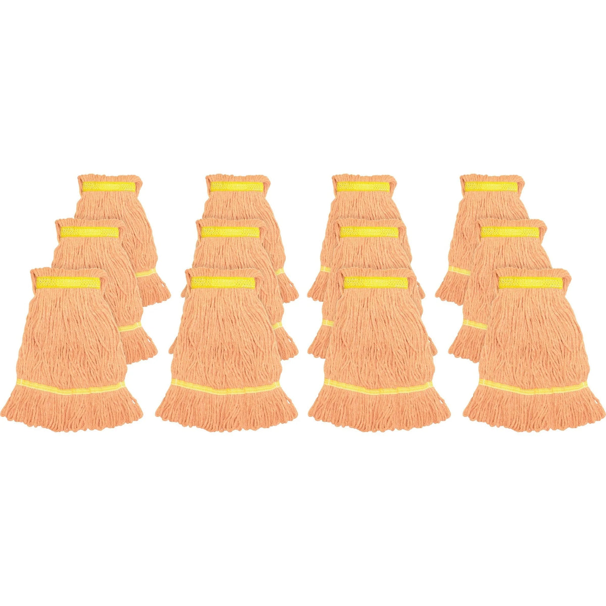 Genuine Joe Small Mophead - Rayon & Cotton Blend - Orange - 12/Carton - Mops Refills