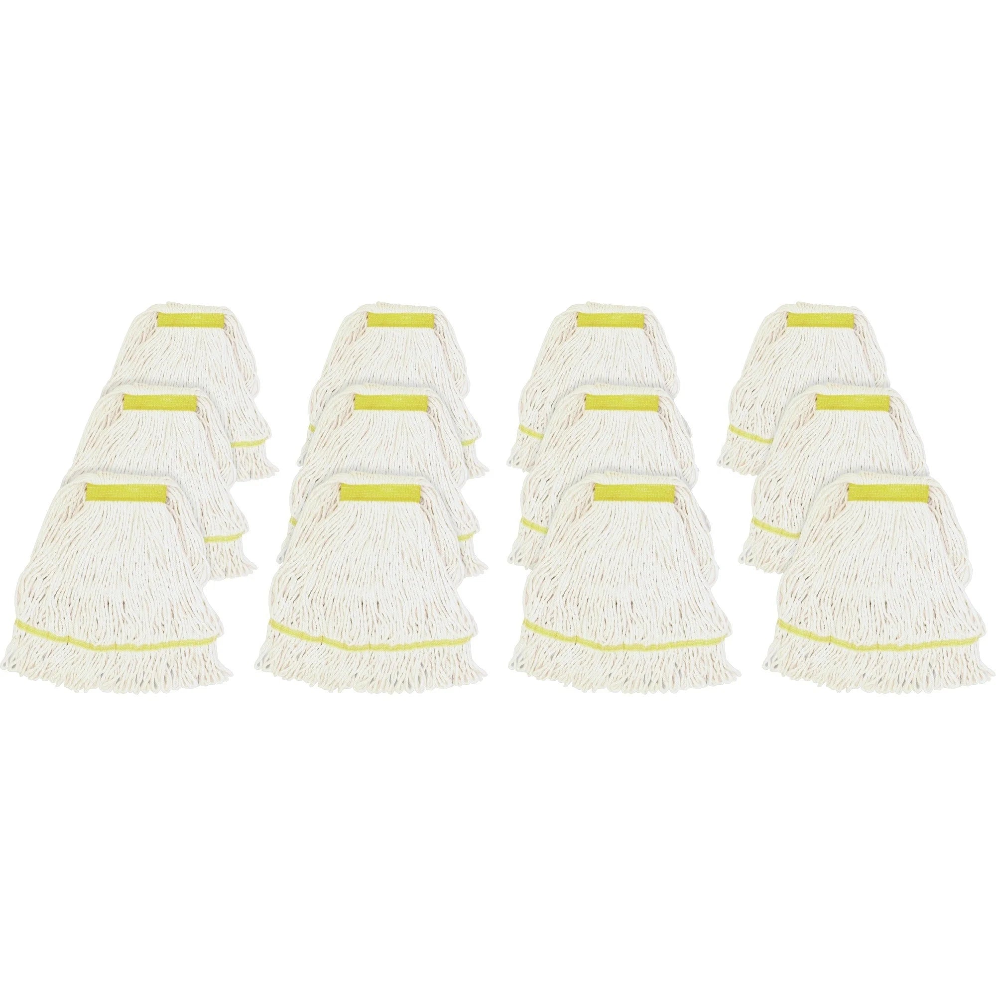 Genuine Joe Small Mophead - Rayon & Cotton Blend - White - 12/Carton - Mops Refills