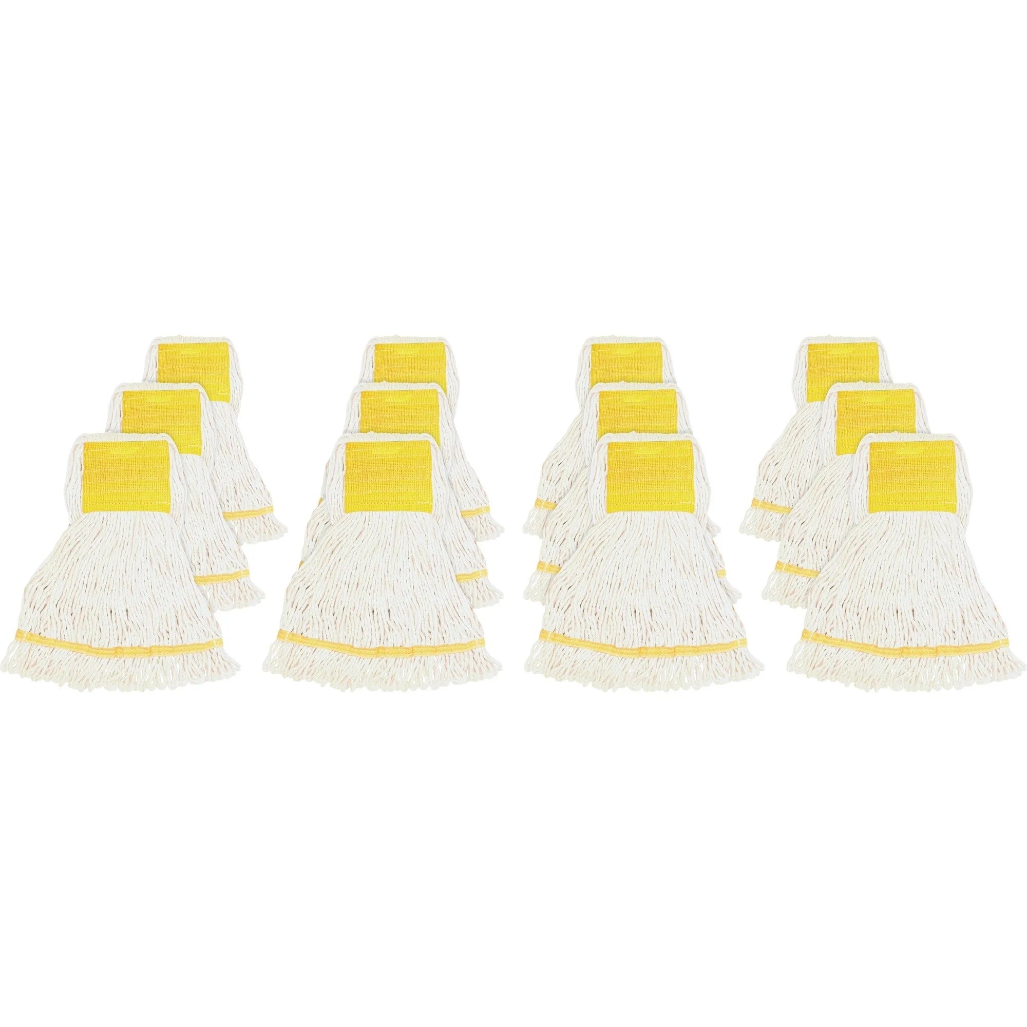 Genuine Joe Small Mophead - Rayon & Cotton Blend - White - 12/Carton - Mops Refills