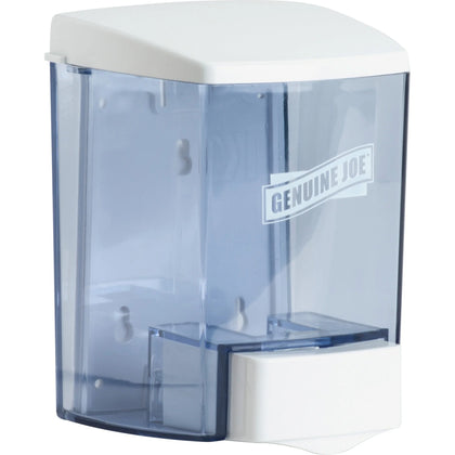 Genuine Joe Soap Dispenser: 30 oz Manual Pump with See-through Tank - Skin Care Dispensers & Refills