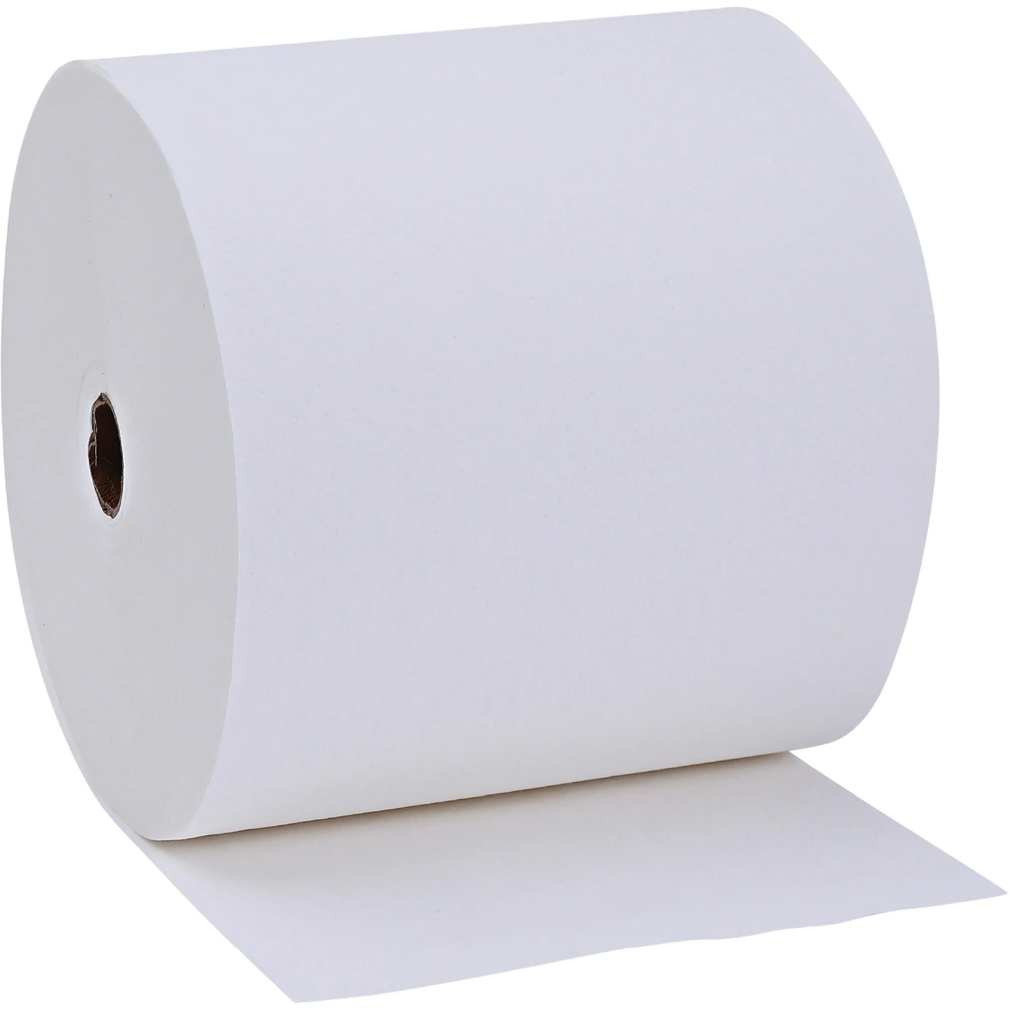 Genuine Joe Solutions Hardwound Towels - 1 Ply 600 ft - White - 6/Carton - Paper