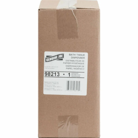 Genuine Joe Solutions Standard Bath Tissue Roll Dispenser - Manual - 2000 x Sheet 2 - Black - Sliding Door - 1 Each