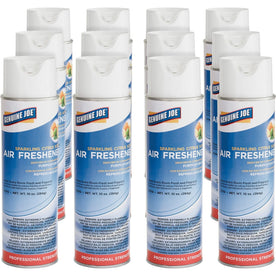 Genuine Joe Sparkling Citrus Air Freshener Spray - 10 oz - 12/Carton - Fresheners