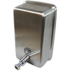 Genuine Joe Stainless Soap Dispenser: Manual 1.25 Quart Capacity - Skin Care Dispensers & Refills