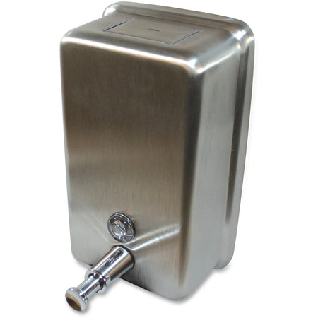 Genuine Joe Stainless Soap Dispenser: Manual 1.25 Quart Capacity - Skin Care Dispensers & Refills