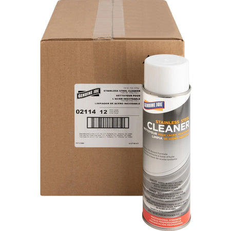 Genuine Joe Stainless Steel Cleaner - Multipurpose Luster - 15 fl oz - 12/Carton - Specialty Cleaners