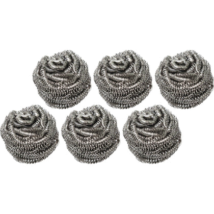 Genuine Joe Stainless Steel Scrubber - No-Mess Cleaning - 12/Box - Scrub Brushes