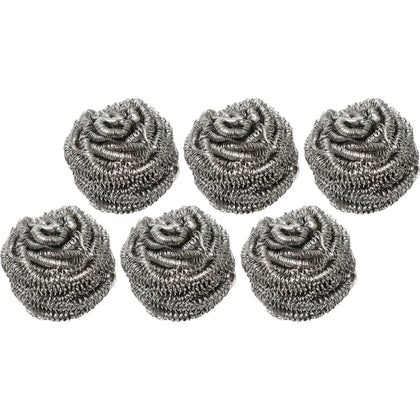 Genuine Joe Stainless Steel Scrubber - No-Mess Cleaning - 12/Box - Scrub Brushes