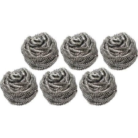 Genuine Joe Stainless Steel Scrubber - No-Mess Cleaning - 12/Box - Scrub Brushes