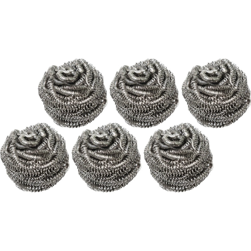 Genuine Joe Stainless Steel Scrubber - No-Mess Cleaning - 12/Box - Scrub Brushes