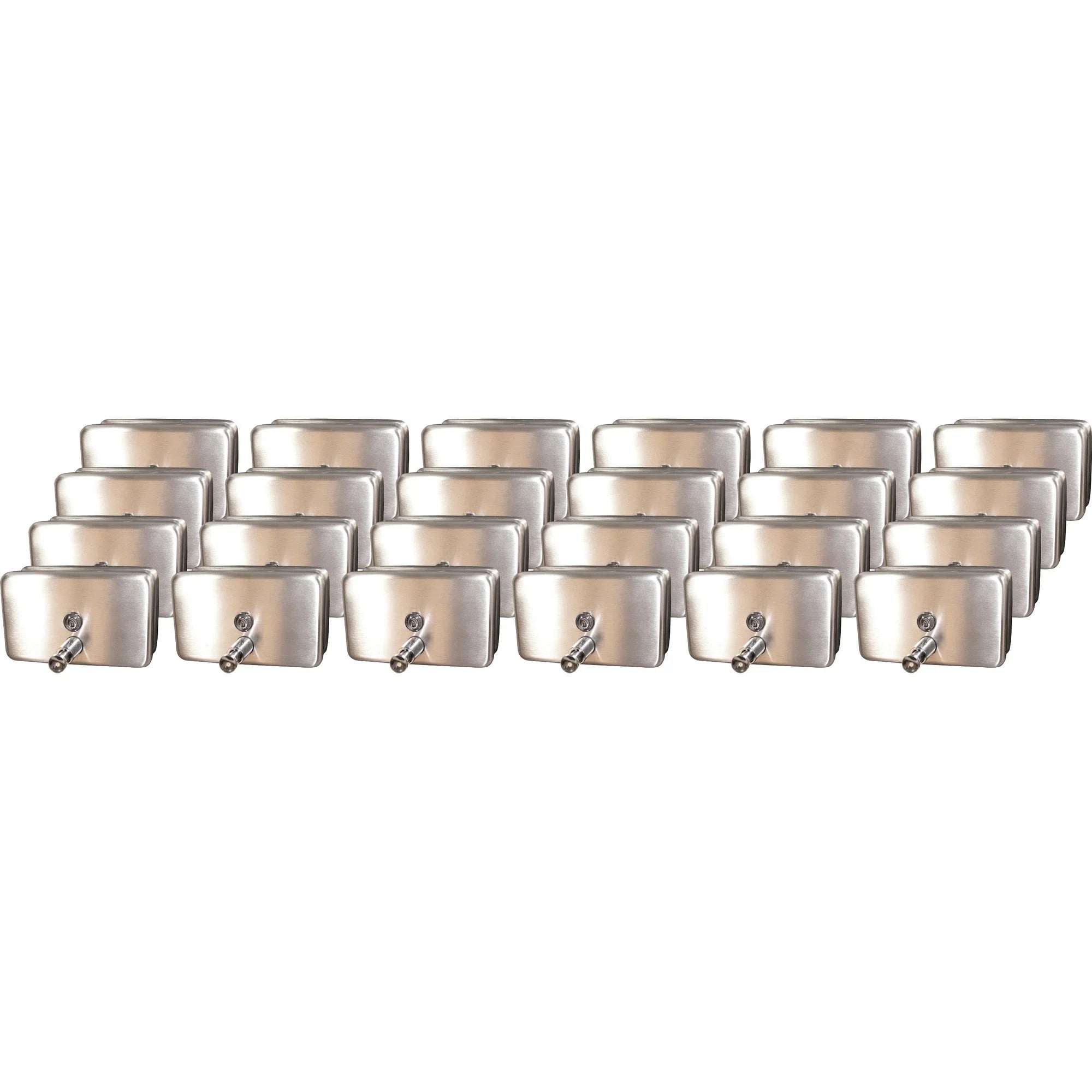 Genuine Joe Stainless Steel Soap Dispenser - 1.25 Quart - Manual - 24/Carton - Skin Care Dispensers & Refills