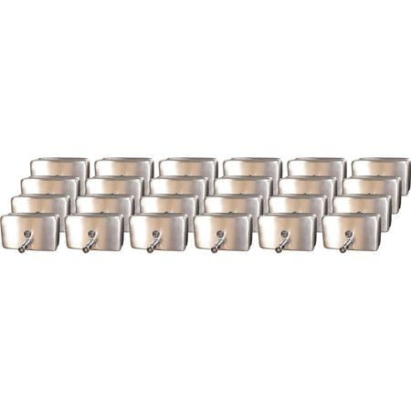 Genuine Joe Stainless Steel Soap Dispenser - 1.25 Quart - Manual - 24/Carton - Skin Care Dispensers & Refills