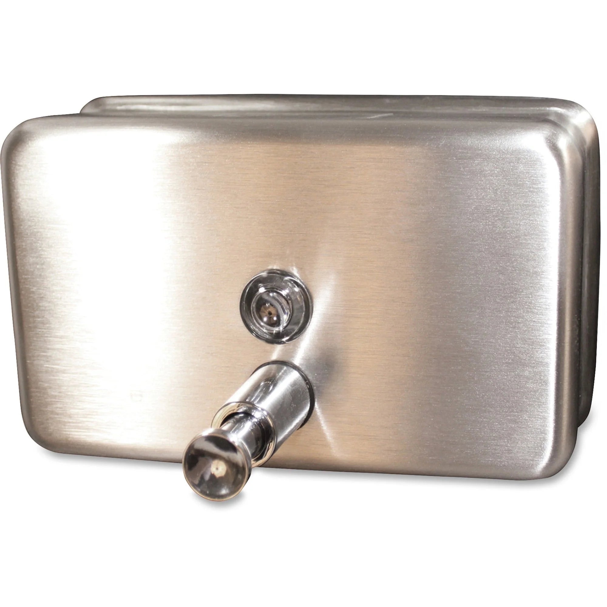 Genuine Joe Stainless Steel Soap Dispenser - 1.25 Quart - Manual Operation - Skin Care Dispensers & Refills