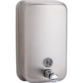 Genuine Joe Stainless Steel Soap Dispenser - 31.50 fl oz - Wall Mountable - Skin Care Dispensers & Refills