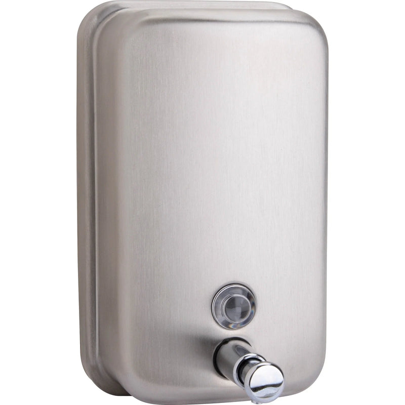 Genuine Joe Stainless Steel Soap Dispenser - 31.50 fl oz - Wall Mountable - Skin Care Dispensers & Refills
